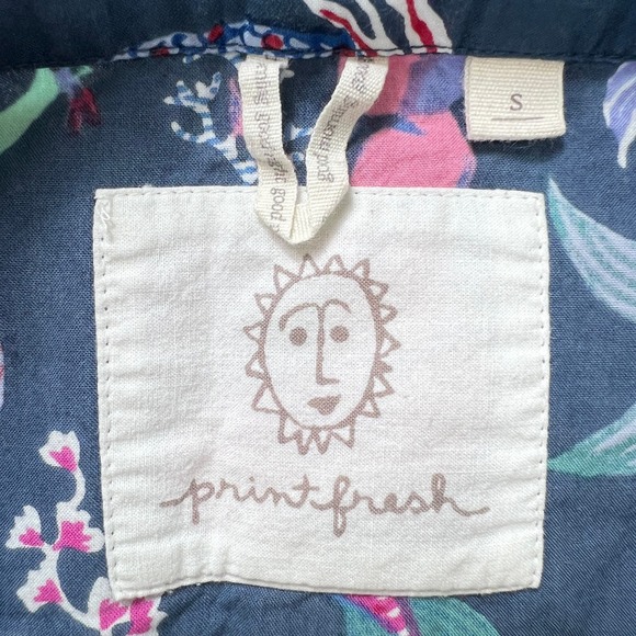 Printfresh Womens Mermaid Organic‎ Cotton Pajama Top Small Short Sleeve Sleep - Picture 5 of 8